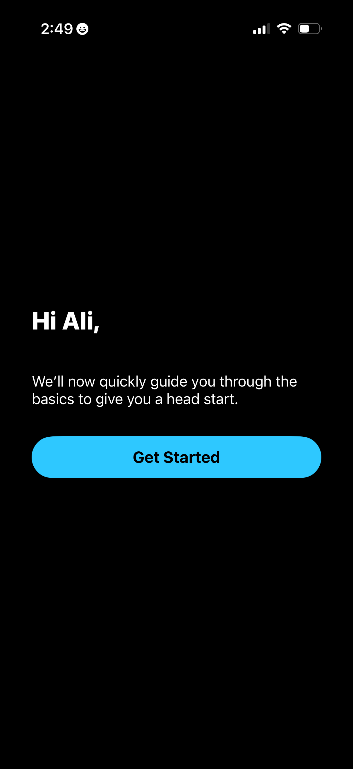 craft onboarding screenshot